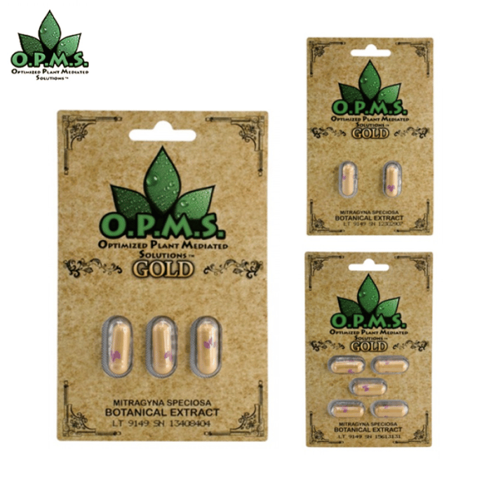 Opms ® Gold Kratom Capsules 2/3/5CT/PK 